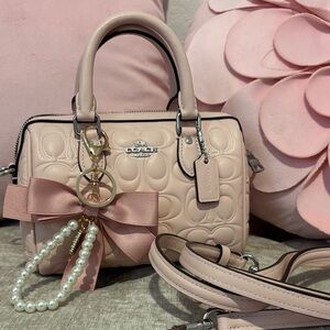 Blush Pink leather mini Coach Rowan 🌸💖
